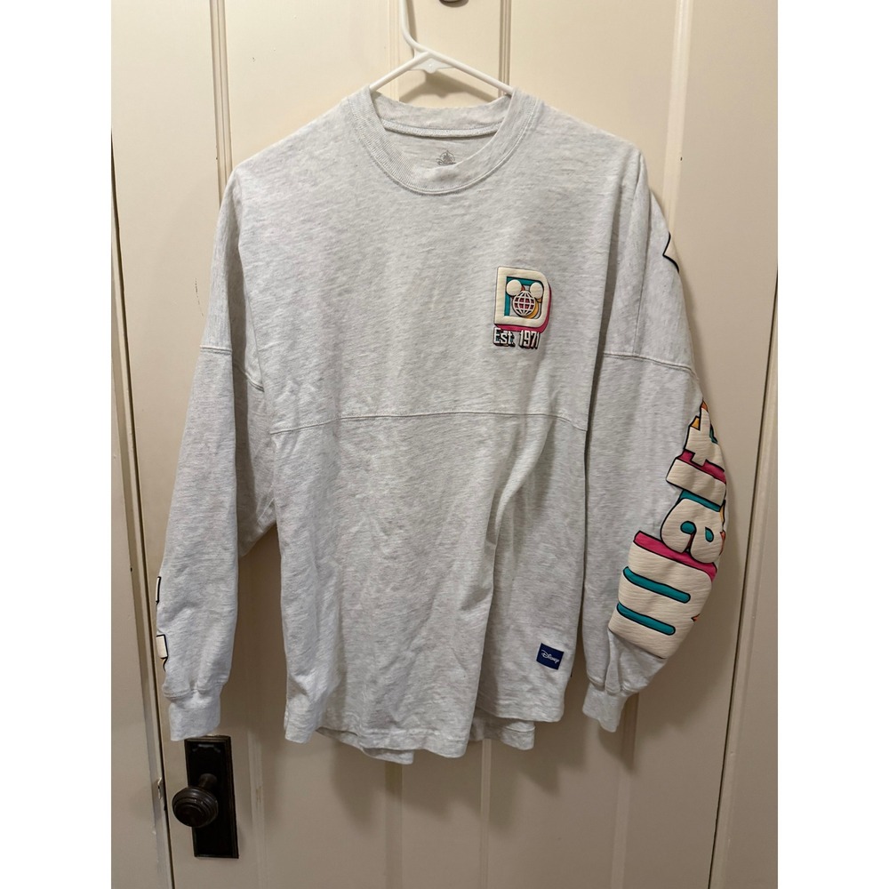 Walt Disney World Spirit Jersey Gray Est 1971 Retro Puff Print Small